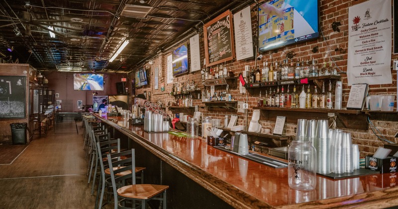 Interior, a bar with bar stools