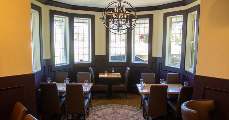 Interior, diner room, tables and chairs