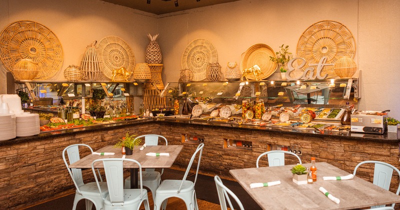 Interior, dining area, buffet table