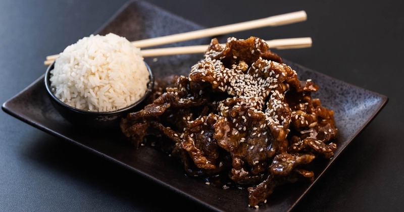 Seasoned beef and rice