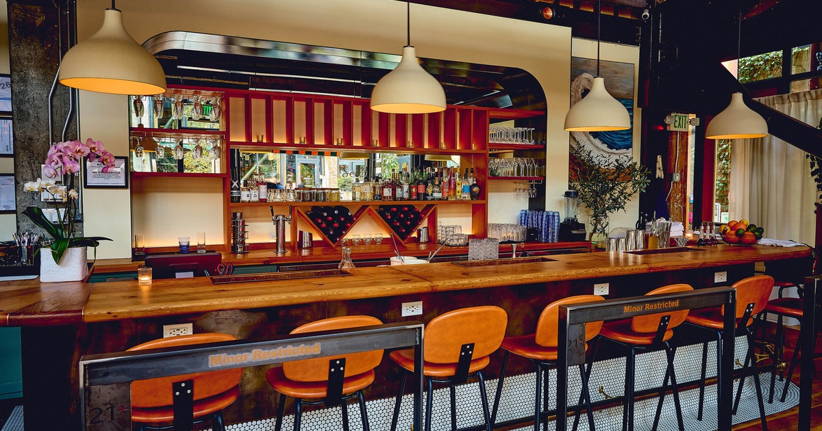 Interior, a bar with bar stools