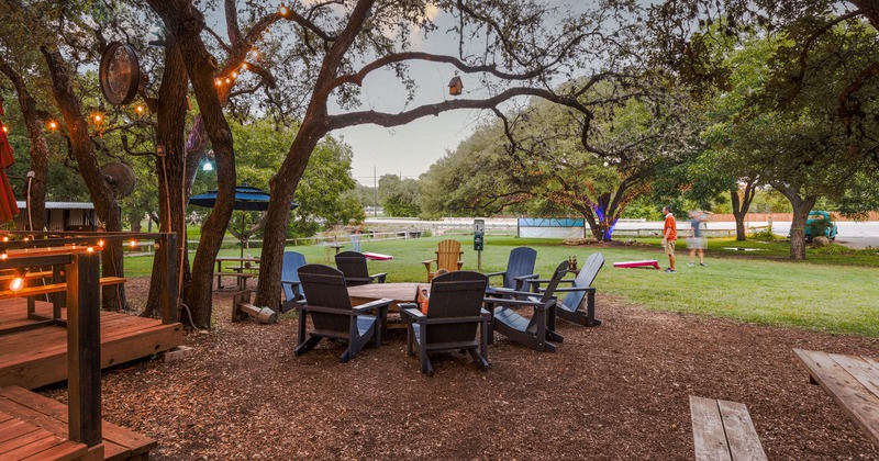 Outdoors, seating area