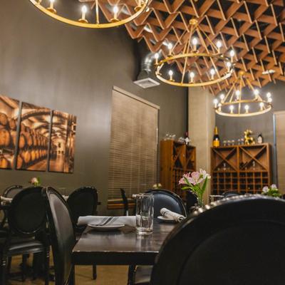 Interior decorations and lights.