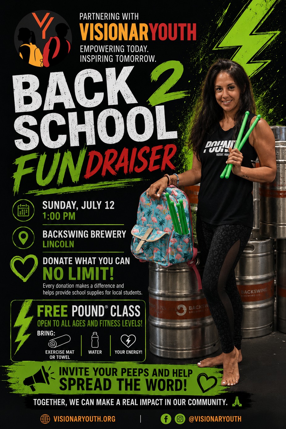 Pound & Pour -- Fundraiser for Visionary Youth -- at Backswing Brewing Co. event photo