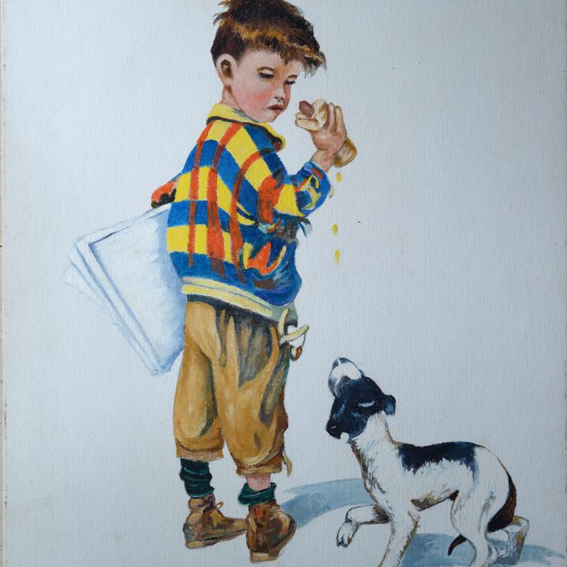 Boy And Sam The Beggar Dog (Print 18×24) photo