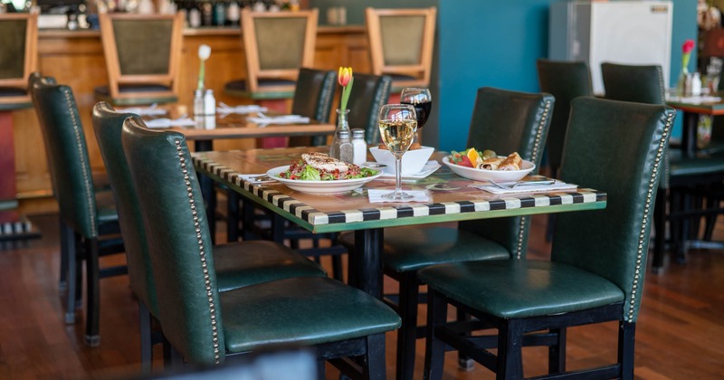 Interior, table ready for guests