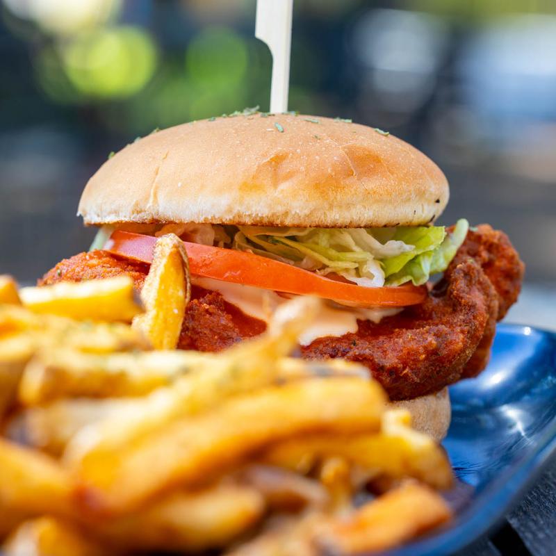 Crispy Buffalo Chicken Sandwich with Fries photo