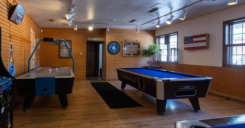 Interior, pool table