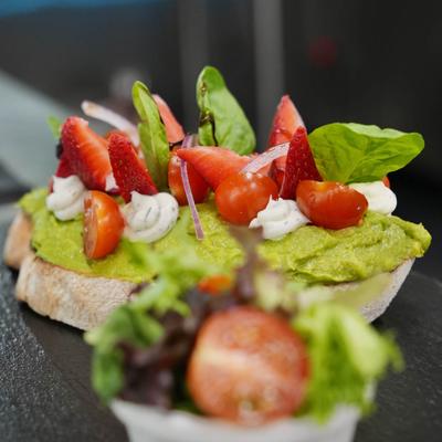 Avocado Toast, side view.