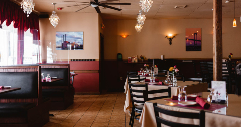 Interior, booths and tables ready for guests