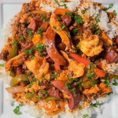 Gumbo Mambo Platter, top view.