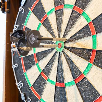 Dartboard, close-up.