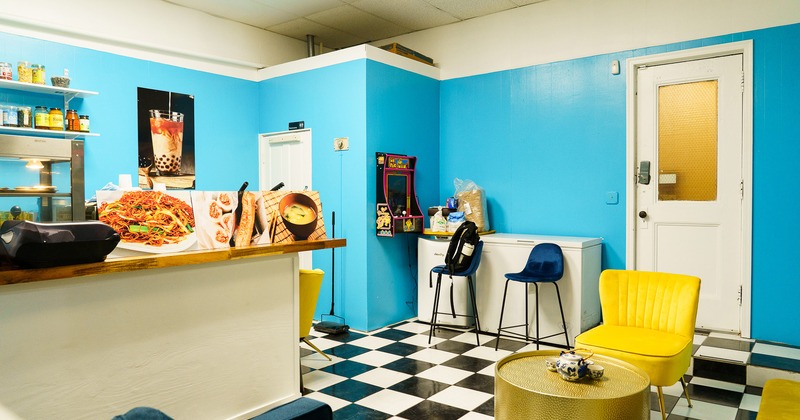 Interior, seating area and order counter