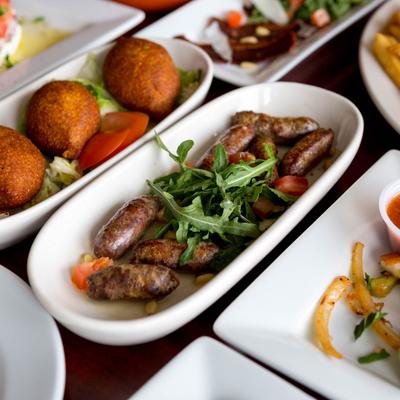 Makanek sausages, Fried Kebbeh.