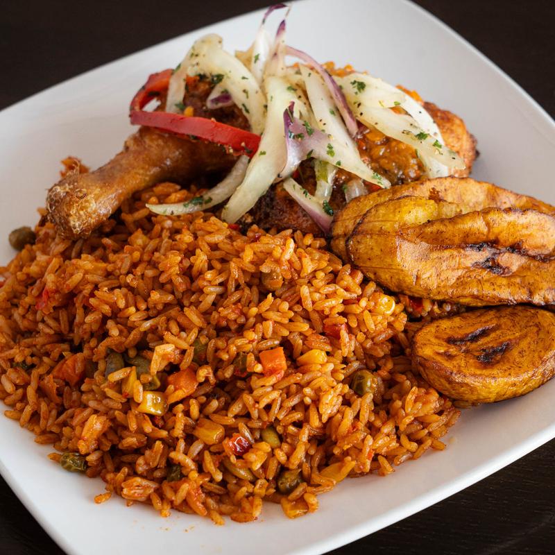 menu item 6 of 11, Jollof Rice and Chicken