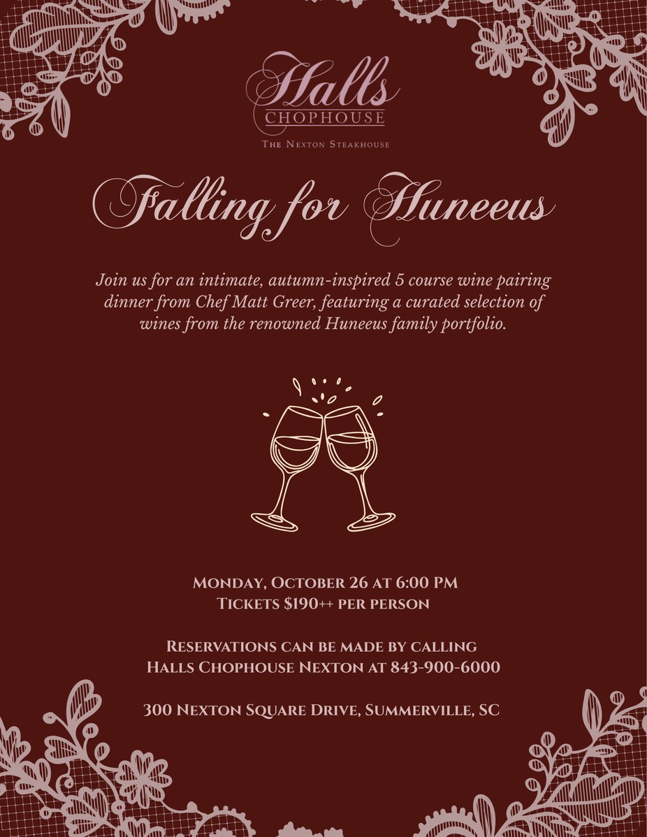 Falling for Huneeus at Halls Chophouse Nexton event photo