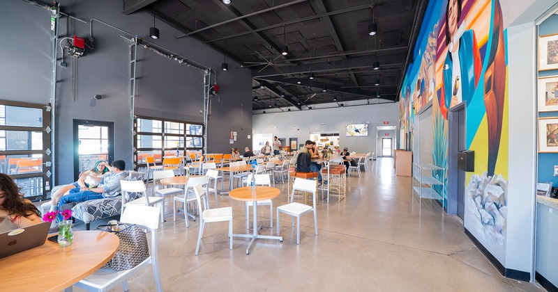 Interior space, dining area with guests