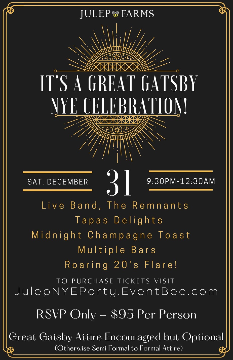 YOU'RE INVITED to Julep's NEW YEARS EVE CELEBRATION! event photo