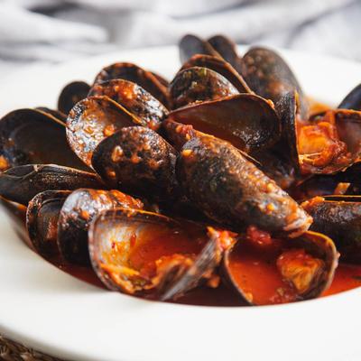 Mussels dish served