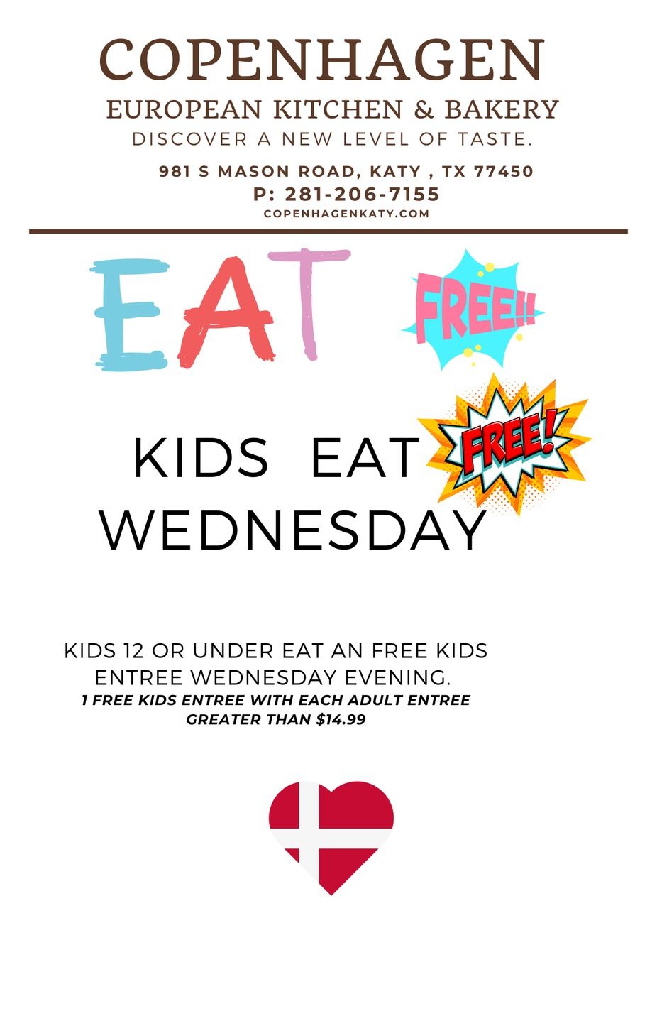 Kids eats free on Wednesday evening. event photo