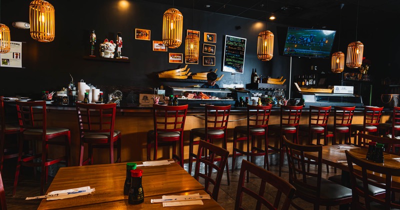 Interior, dining and serving area