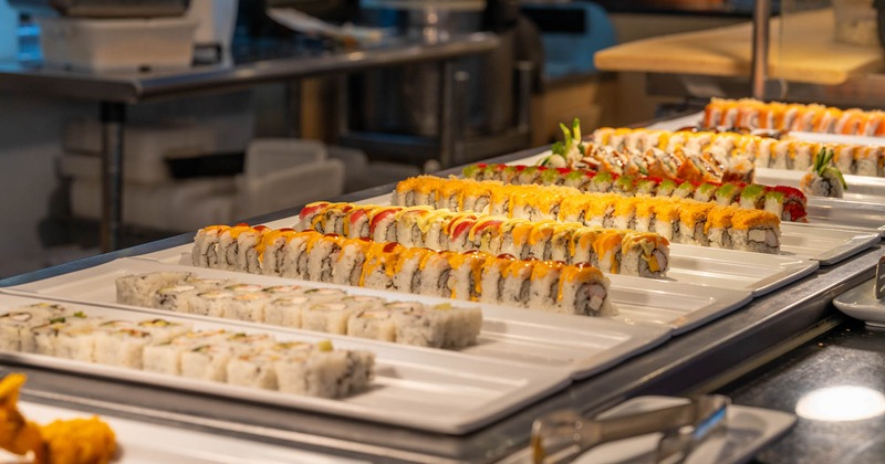 Various sushi rolls