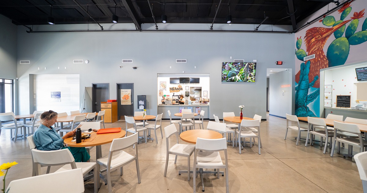 Interior space, dining area and order counter