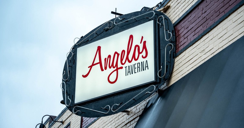 Restaurant sign above the front entrance