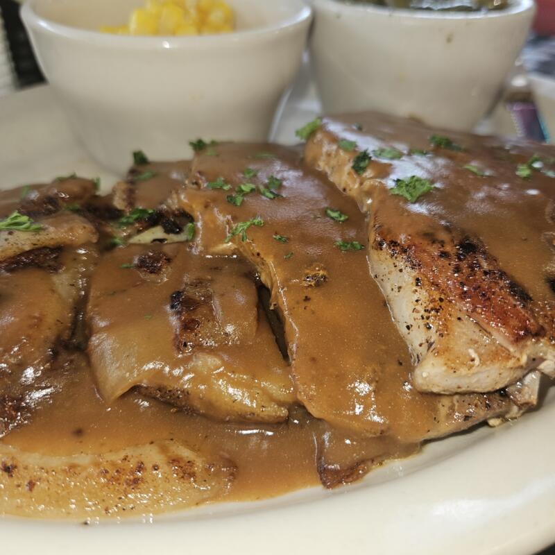 Grilled Pork Chops with Dressing photo