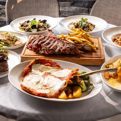 Assorted food dishes.