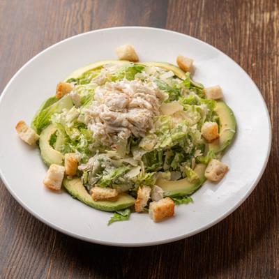 Northport salad with crab, avocado and croutons.