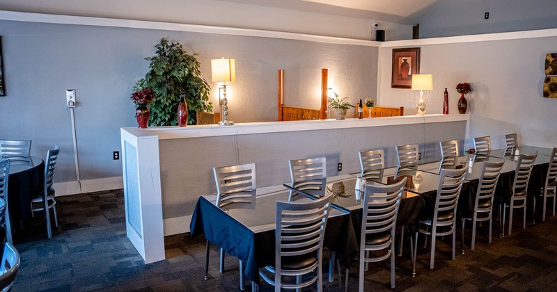 Interior, bar and seating area, TV on the wall