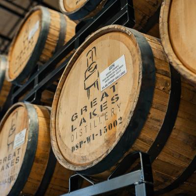 Distillery interior, barrel rack.