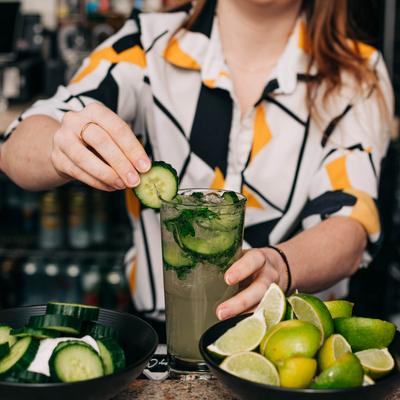 Bartender making a cocktail