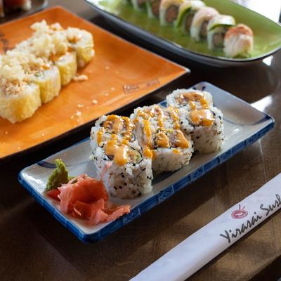 Various rolls on trays.