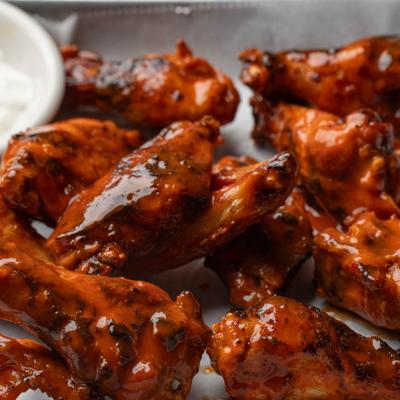 Smoked buffalo wings.
