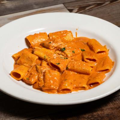 Vodka Sauce over Rigatoni.