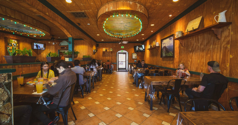 Interior, seating area, lots of guests