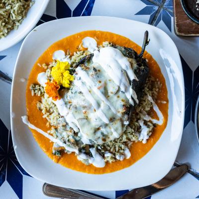 Chile relleno plate.