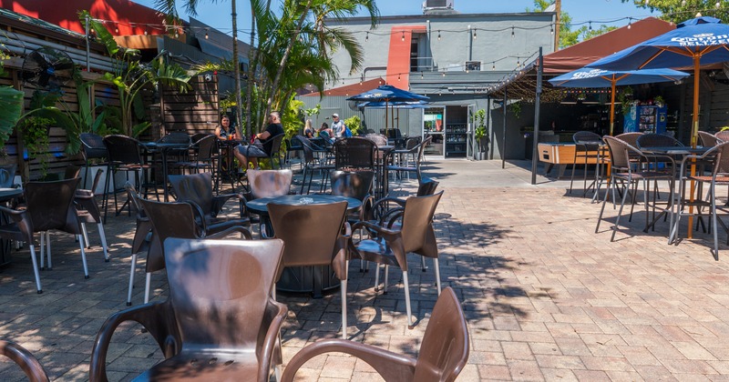 Exterior, patio, tables, chairs