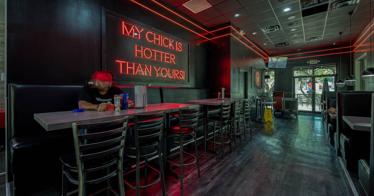 Interior, high seating tables and chairs