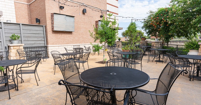 Exterior, patio, tables and chairs