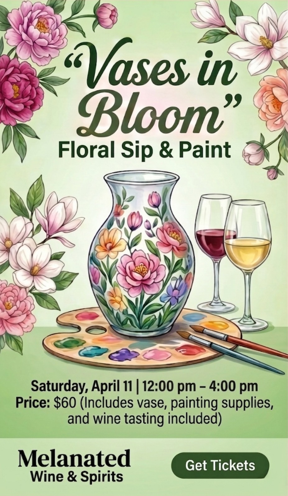The Sip & Paint: Vases in Bloom🌸💐 event photo