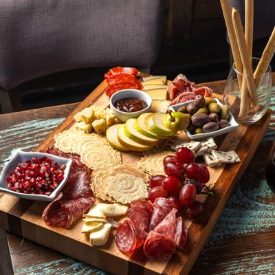 The Cask Board, served on the table.