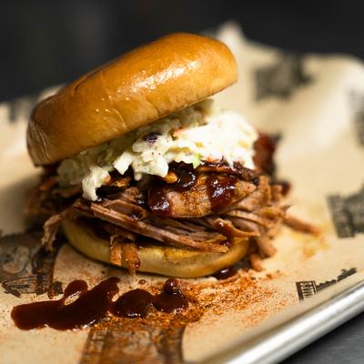 Pulled pork sandwich.