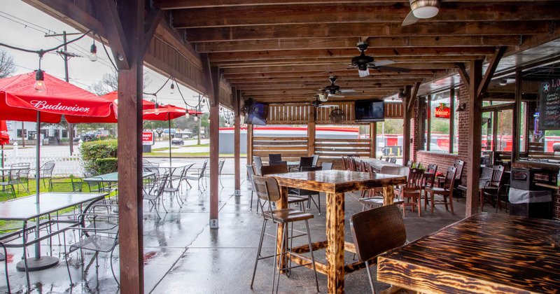 Exterior, patio with seating area