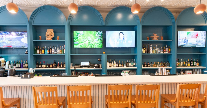 Interior, bar and chairs