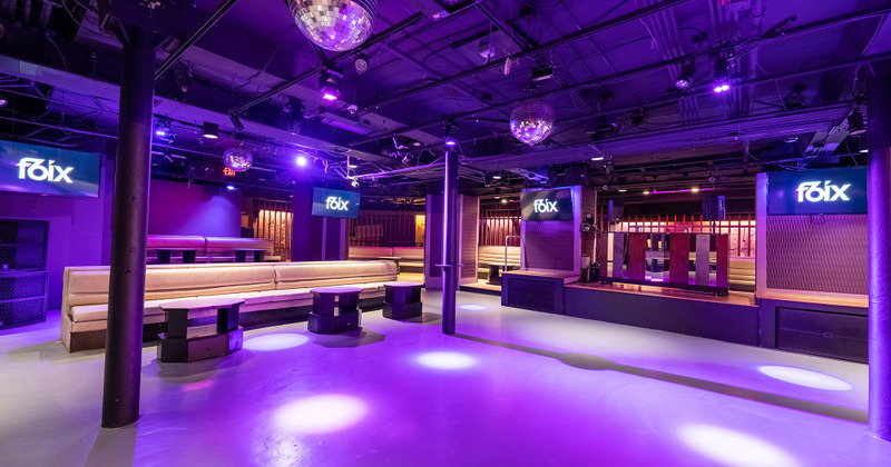 Dance floor with strobe light