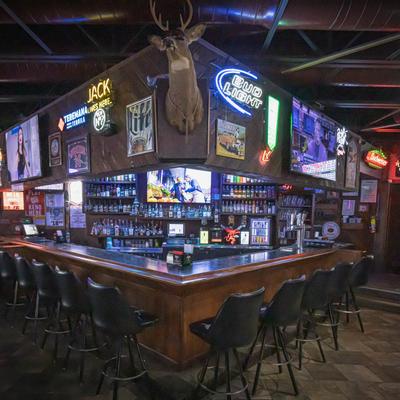 Bar area, bar stools