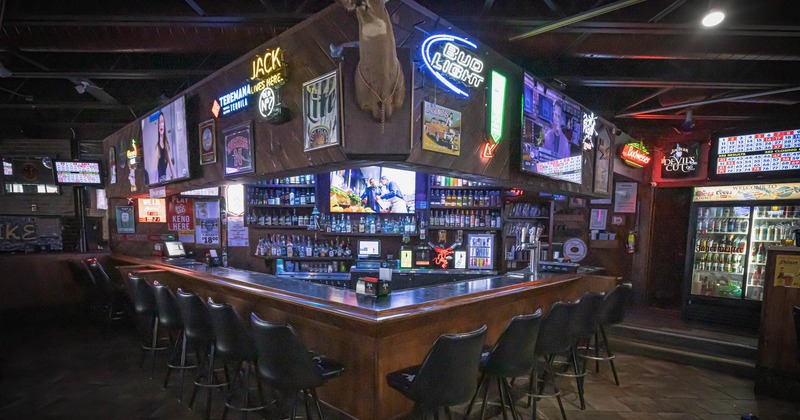 Bar area, bar stools